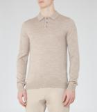 Reiss Mansion - Merino Wool Polo Shirt In Brown, Mens, Size S