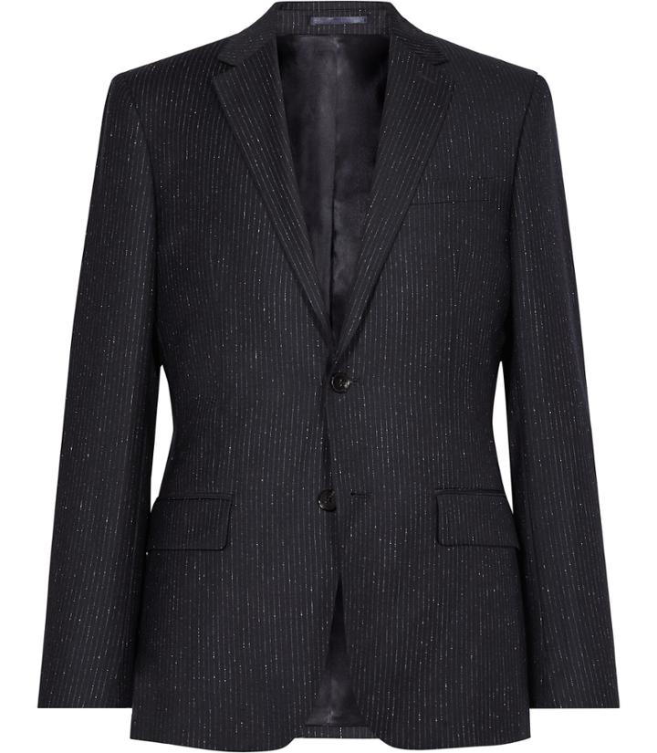 Reiss Kreider B - Mens Wool And Silk Blazer In Blue, Size 36