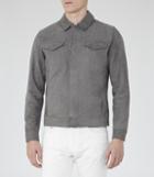 Reiss Bastian - Mens Suede Jacket In Grey, Size L