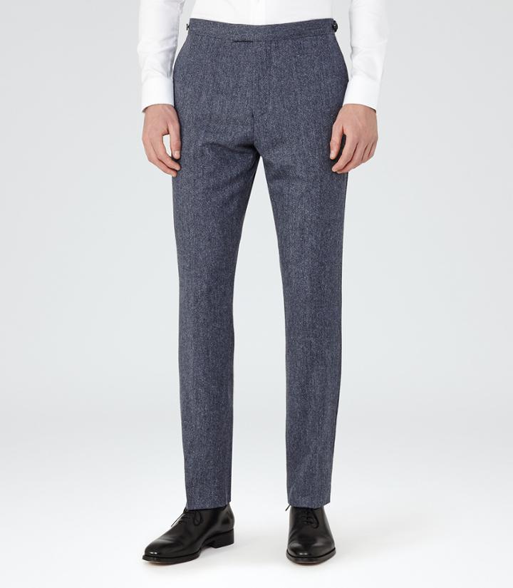 Reiss Tanaka T - Mens Modern Tailored Trousers In Blue, Size 30