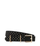 Reiss Theon Stud - Womens Studded Suede Belt In Black, Size Xs