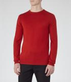 Reiss Hart - Mens Merino Wool Jumper In Red, Size S