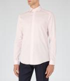 Reiss Control - Slim Cotton Shirt In Pink, Mens, Size Xs