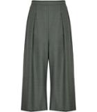 Reiss Murphy Culotte - Womens Flannel Culottes In Green, Size 4