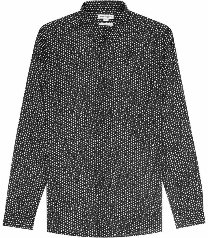 Reiss Patron - Mens Slim Printed Shirt In Black, Size Xs