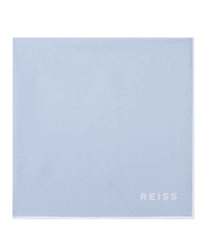 Reiss Moon - Silk Pocket Square In Blue, Mens