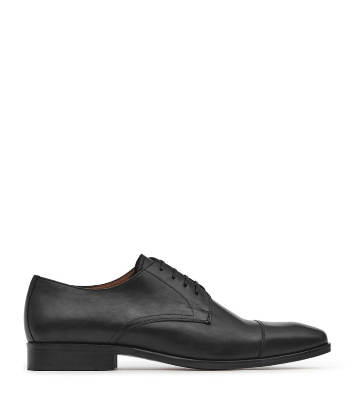 Reiss Finley - Mens Toe Cap Derby Shoes In Black, Size 7