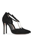 Reiss Keira - Womens Suede T-bar Shoes In Black, Size 4
