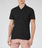 Reiss Torino - Cuban Collar Shirt In Black, Mens, Size Xs