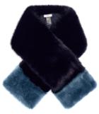 Reiss Irving - Faux-fur Scarf In Blue, Womens