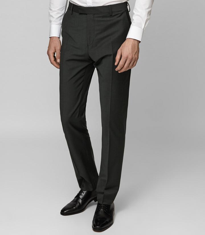 Reiss Winks T - Slim-fit Wool Trousers In Green, Mens, Size 28