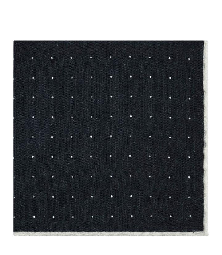 Reiss Beam - Wool Pocket Square In Blue, Mens
