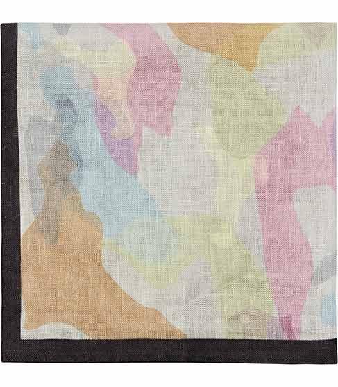 Reiss Pow Muted Camo Watercolour Linen Pocket Square