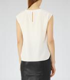 Reiss Una - Lace-detail Tank Top In White, Womens, Size 2