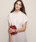 Reiss Della - High-neck Short Sleeved Top In Pink, Womens, Size 0