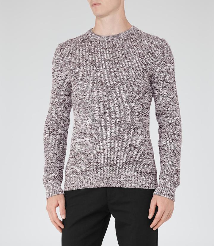 Reiss Turbine - Mens Flecked Jumper In Purple, Size S