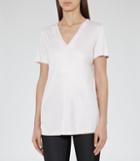 Reiss Leo - Womens Neckline-trim T-shirt In Grey, Size S