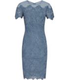 Reiss Floran - Womens Mesh And Lace Dress In Blue, Size 4