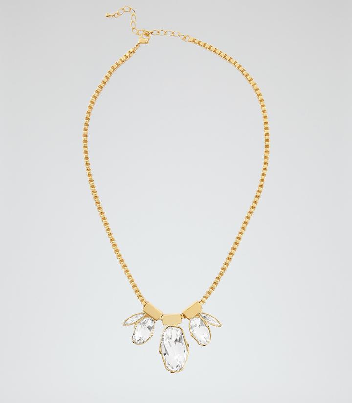 Reiss Anastacia - Necklace With Crystals From Swarovski In White, Womens