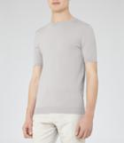 Reiss Amalfi - Knitted T-shirt In Grey, Mens, Size Xs