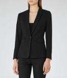 Reiss Dartmouths Jacket - Textured Single-breasted Blazer In Black, Womens, Size 0