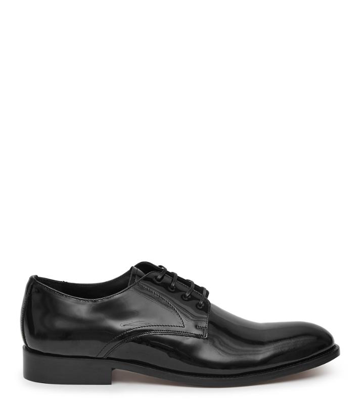 Reiss Portman - Mens Patent Derby Shoes In Black, Size 7