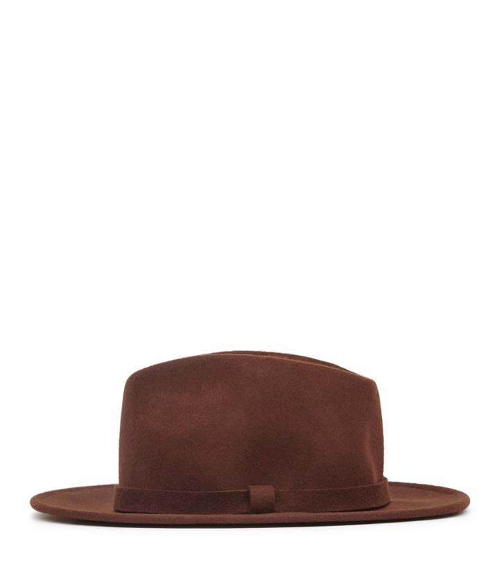 Reiss Polmin - Wool Fedora Hat In Brown, Mens, Size S/m