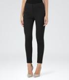 Reiss Darla Jacquard - Womens Skinny Tailored Trousers In Black, Size 8