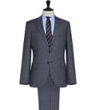 Reiss Monroe - Mens Checked Wool Suit In Blue, Size 36