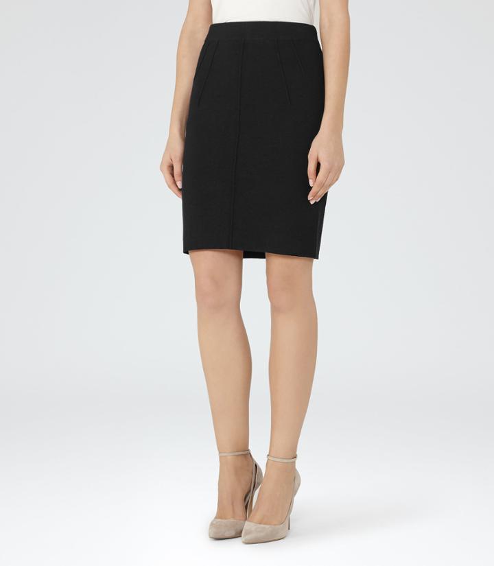 Reiss Mallie - Knitted Pencil Skirt In Blue, Womens, Size 2