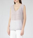 Reiss Carlie - Womens Texture-stripe Tank Top In Grey, Size Xs