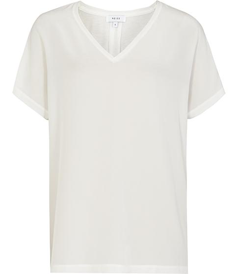 Reiss Darcy Silk-front T-shirt