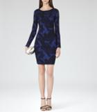Reiss Saffina - Womens Jacquard Bodycon Dress In Blue, Size 4
