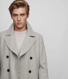 Reiss Ellis - Wool Blend Peacoat In Grey, Mens, Size S