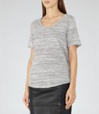 Reiss Sheva - Striped T-shirt In White, Womens, Size Xs