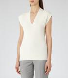 Reiss Nichol - Knitted Cap-sleeve Top In White, Womens, Size 2