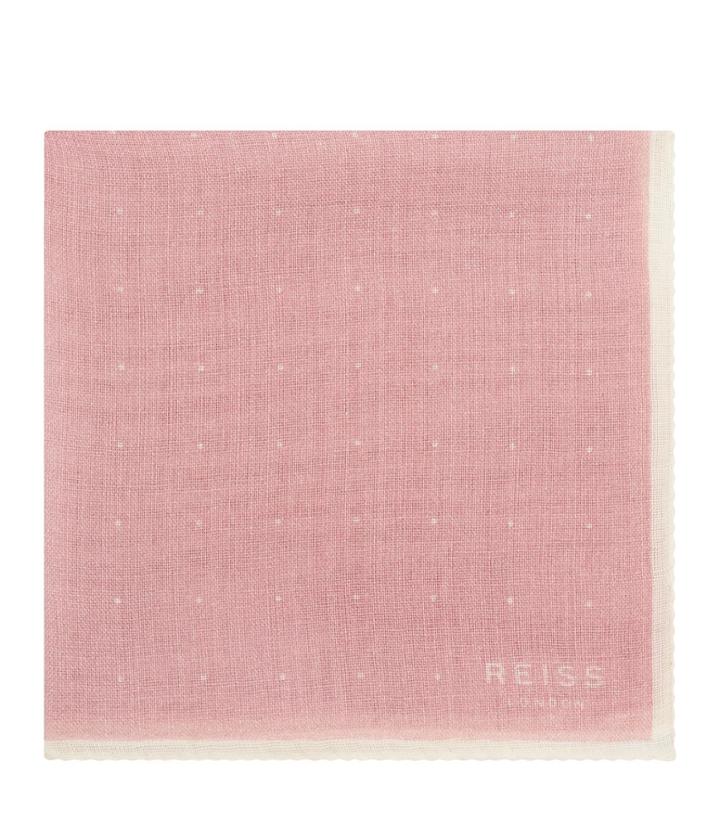 Reiss Cinta - Mens Spotted Pocket Square In Red, Size One Size