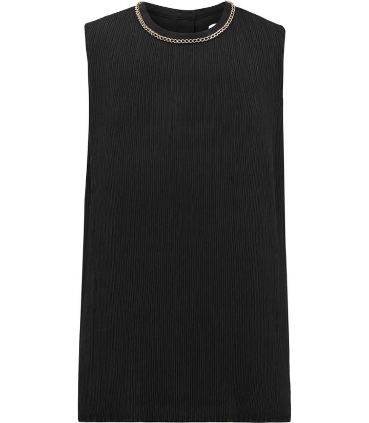 Reiss Bey - Womens Plisse Top In Black, Size 4