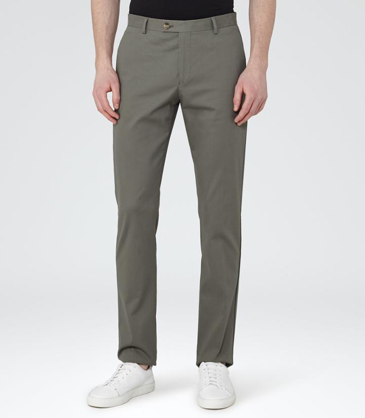 Reiss Griffin - Mens Twill Trousers In Green, Size 30