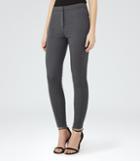 Reiss Darla Jacquard - Womens Skinny Tailored Trousers In Blue, Size 4