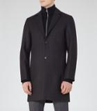 Reiss Bertie - Mens Tonal Check Overcoat In Blue, Size S