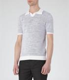 Reiss Thompson - Mens Textured Polo Shirt In Grey, Size Xs