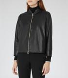 Reiss Beau - Womens Cropped Leather Jacket In Black, Size S