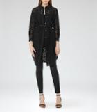 Reiss Carda - Lace Shirt Dress In Black, Womens, Size 0
