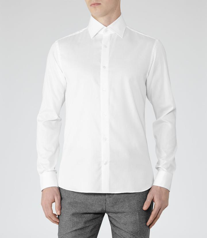Reiss Christopher - Mens Classic-fit Shirt In White, Size S