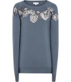 Reiss Amelia - Womens Embroidered Jumper In Blue, Size Xs
