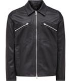 Reiss Jurassic - Mens Zip Detail Leather Jacket In Blue, Size Xs