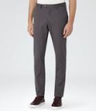 Reiss Griffin - Mens Washed Twill Trousers In Grey, Size 30