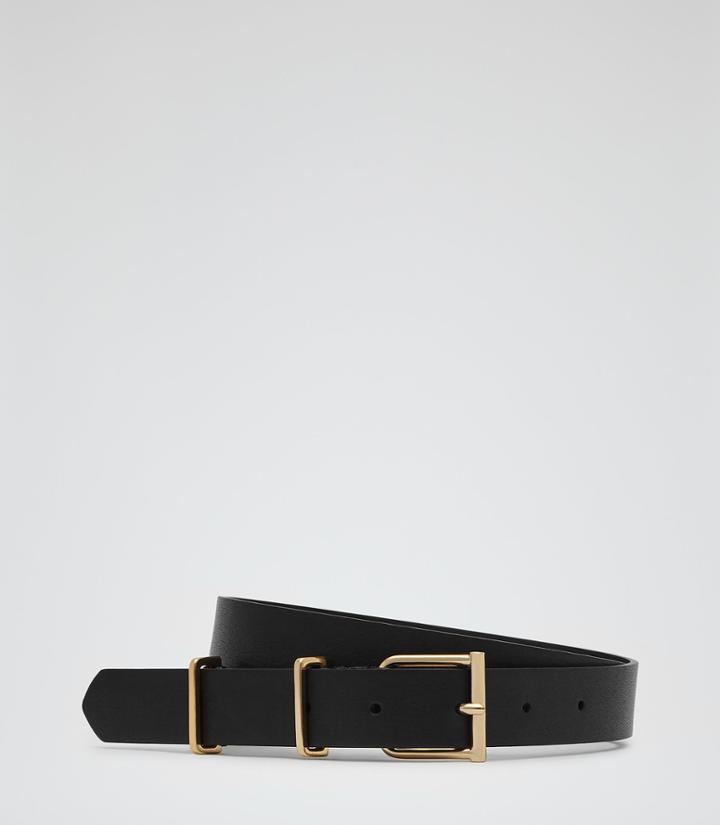 Reiss Theon - Womens Leather Belt In Black, Size Xs