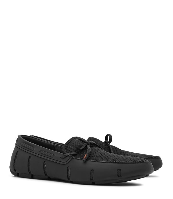 Reiss Swims Penny Loafer - Mens Woven Lace Loafers In Black